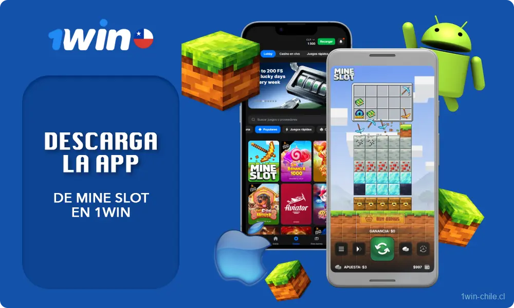 Accede al popular juego online Mine Slot a través de la aplicación oficial de 1win Chile
